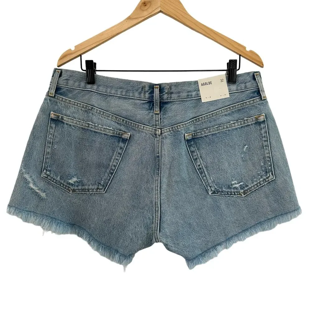 Agolde Parker Vintage Cut Off Shorts in Swapmeet Size 32‎ Distressed Button Fly